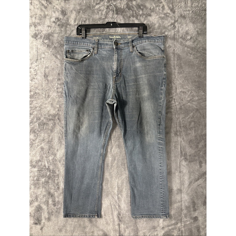 Goodfellow & Co Mens Total Flex Straight Fit Light Wash Blue Jeans 42x28